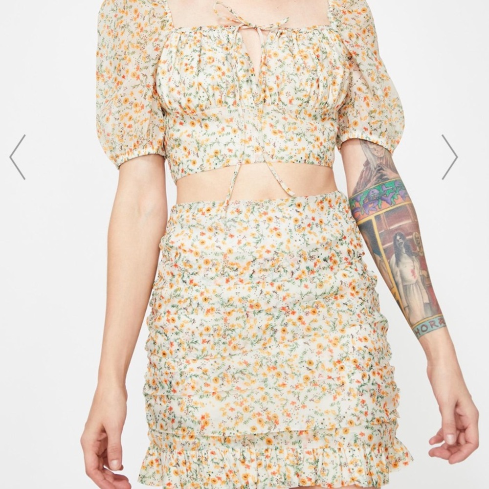 NWT Coord Top & Skirt Floral Set